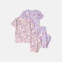 Carter's Toddler Girls Round Neck Short Sleeve 4-pc. Pajama Set
