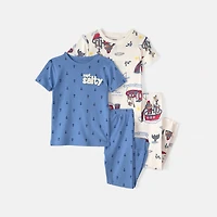Carter's Toddler Boys Round Neck Short Sleeve 4-pc. Pajama Set
