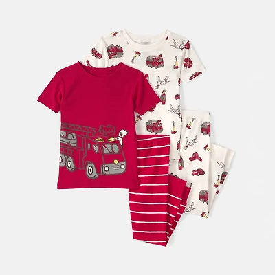 Carter's Toddler Boys Round Neck Short Sleeve 4-pc. Pajama Set