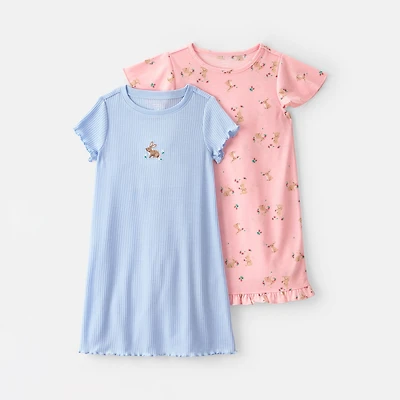 Carter's Toddler Round Neck Short Sleeve 2-pc. Nightgown