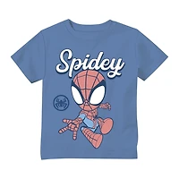 Toddler Boys Crew Neck Short Sleeve Regular Fit Marvel Spiderman Graphic T-Shirt