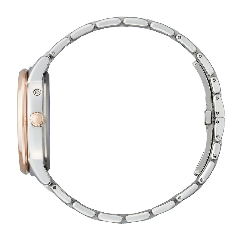 Citizen Calendrier Womens Diamond Accent Two Tone Stainless Steel Bracelet Watch Fd0006-56d