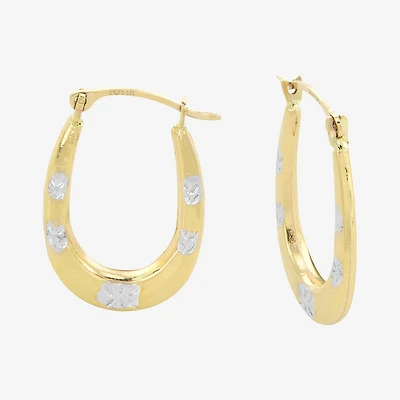 Womens 14K Two Tone Gold 22mm Round Hoop Earrings