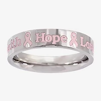 Sparkle Allure Breast Cancer Awareness Womens 5MM Stainless Steel Band