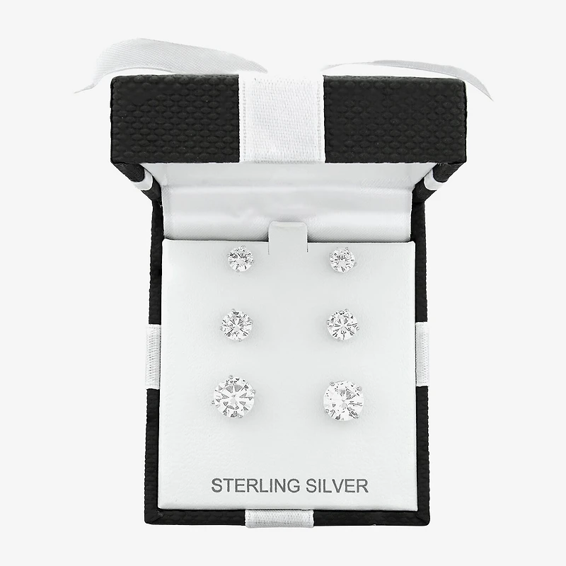 Sterling Silver Cubic Zirconia Earring Set 