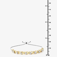 Womens 1/4 CT. T.W. Lab Grown White Diamond 14K Two Tone Gold Over Silver Sterling Bolo Bracelet