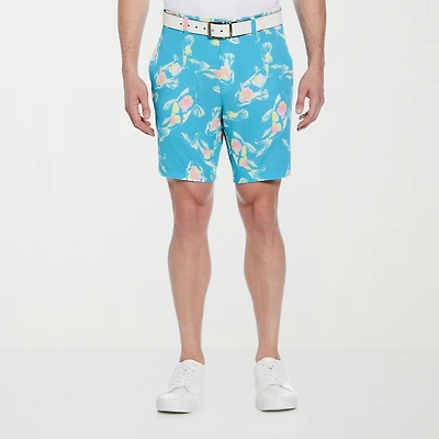 PGA TOUR Watercolor Koi Fish Print Mens 8" Mid Rise Moisture Wicking Golf Short
