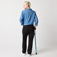 St. John's Bay Womens Mid Rise Adaptive Easy-on + Easy-off Straight Leg Jean