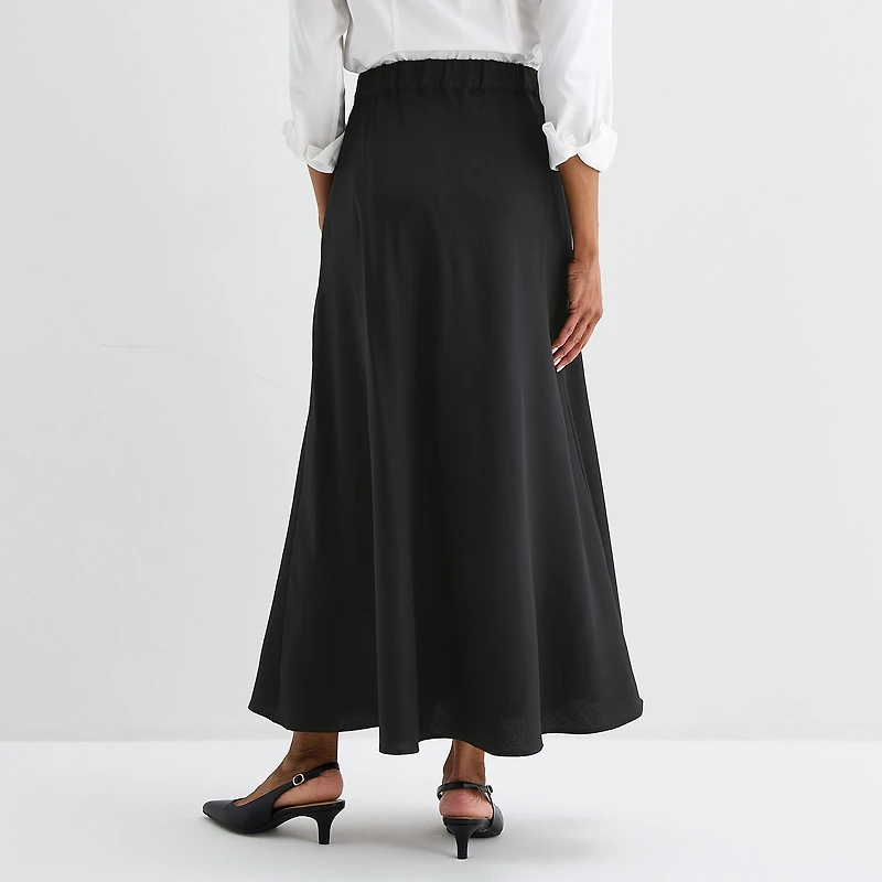 Liz Claiborne Womens Mid Rise Long A-Line Skirt