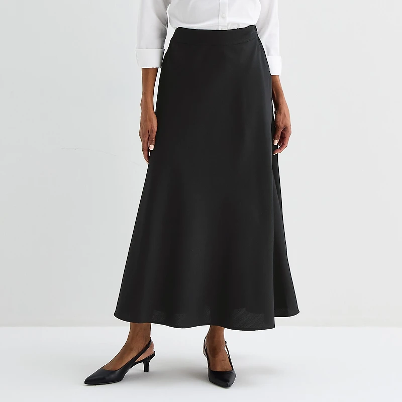 Liz Claiborne Womens Mid Rise Long A-Line Skirt