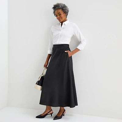 Liz Claiborne Womens Mid Rise Long A-Line Skirt