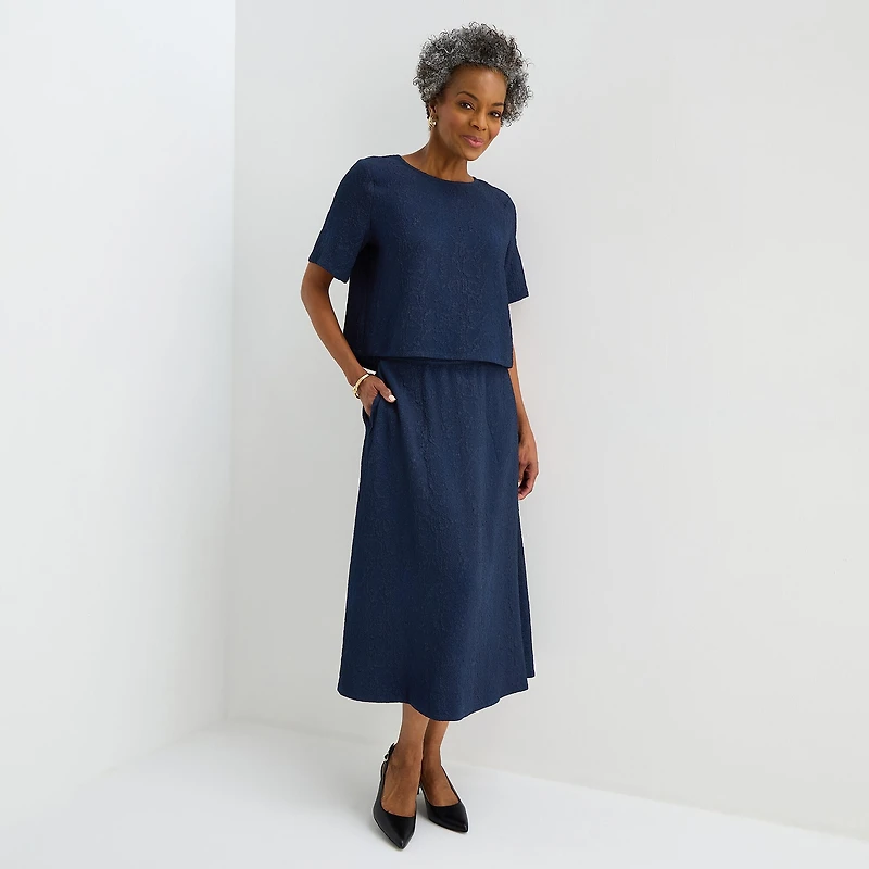 Liz Claiborne Womens Round Neck Short Sleeve Blouse