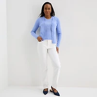 Liz Claiborne Womens V Neck Long Sleeve Button Cardigan