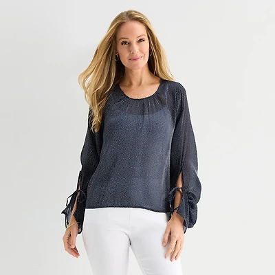 Liz Claiborne Womens Long Sleeve Blouse