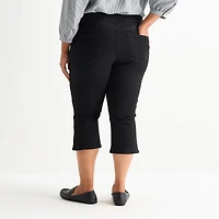 St. John's Bay Womens Plus Denim Pull On Cropped Pant