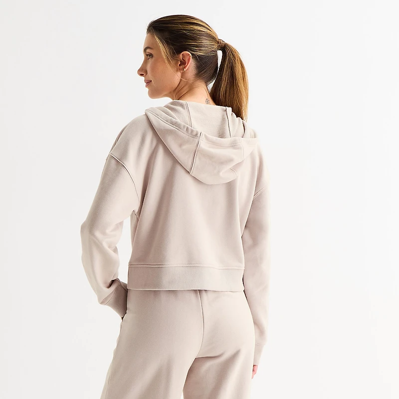 Xersion Womens French Terry Long Sleeve Zipper Active Hoodie