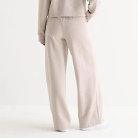 Xersion Womens French Terry Wide Leg Mid Rise Regular Fit Active Pull-On Pant