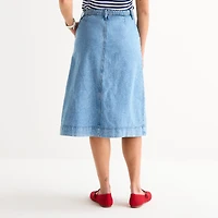 St. John's Bay Womens High Rise Midi A-Line Skirt