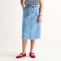 St. John's Bay Womens High Rise Midi A-Line Skirt