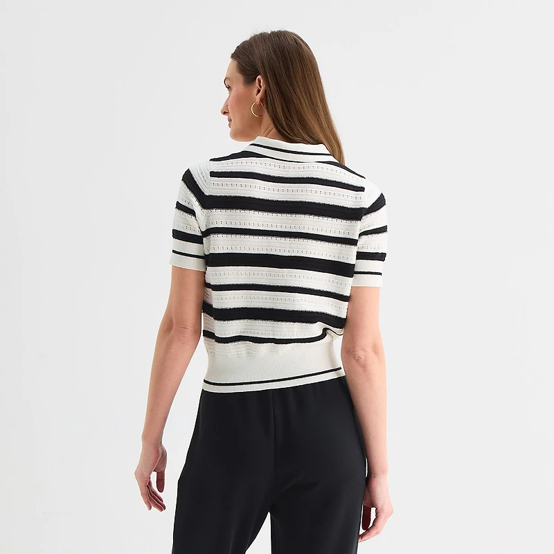 Stylus Womens Short Sleeve Polo Sweater