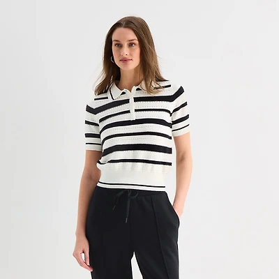 Stylus Womens Short Sleeve Polo Sweater