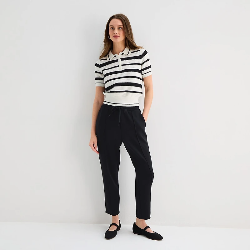 Stylus Womens Short Sleeve Polo Sweater