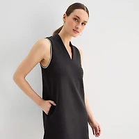 Stylus Womens V Neck Sleeveless A-Line Dress
