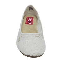 Pop Maybel Womens Almond Closed Toe Ballet Flats