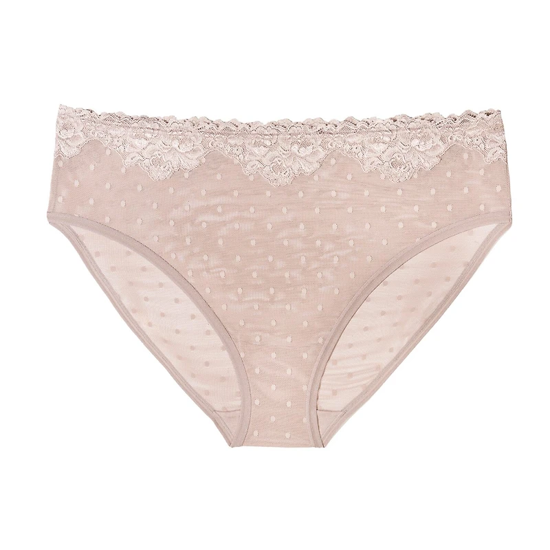 Curvy Couture Sheer Whisper High Cut Brief Panty-1608