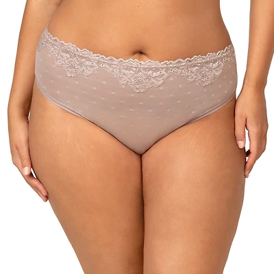Curvy Couture Sheer Whisper High Cut Brief Panty-1608