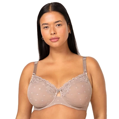 Curvy Couture Sheer Whisper Full Coverage Unlined Underwire Bra- 1368