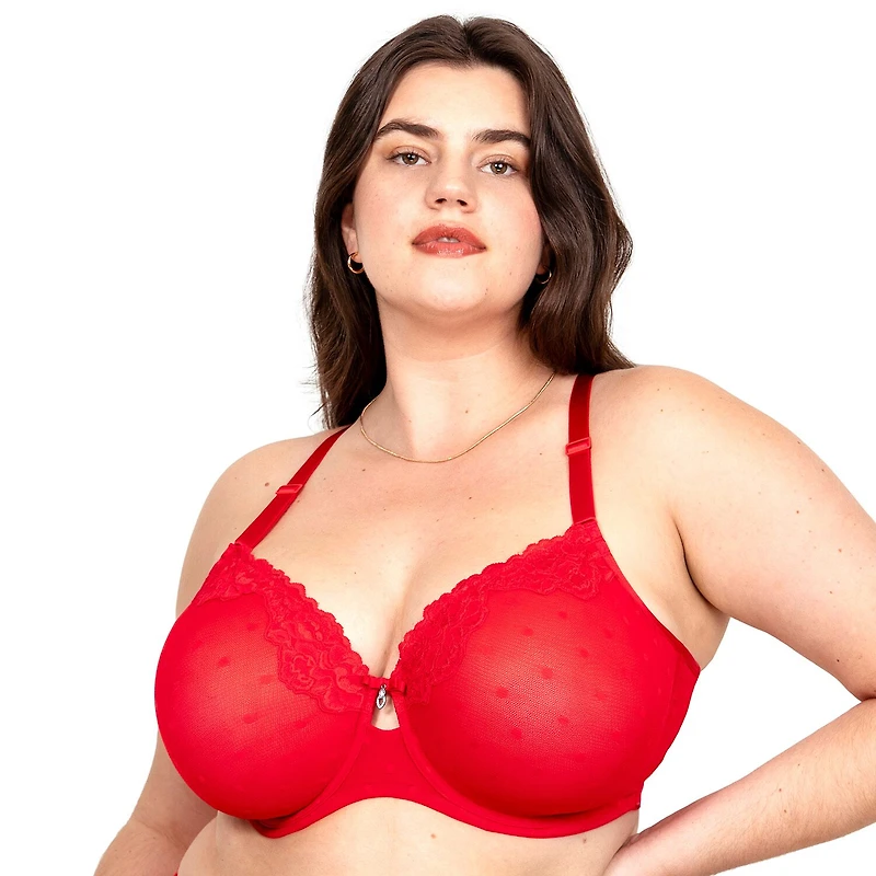 Curvy Couture Sheer Whisper Full Coverage Unlined Underwire Bra- 1368