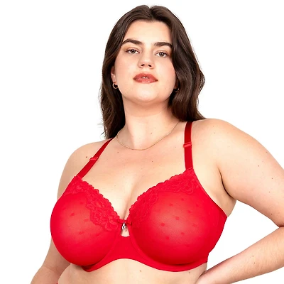Curvy Couture Sheer Whisper Full Coverage Unlined Underwire Bra- 1368