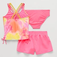 ZeroXposur Big Kid Girls Tie Dye 3-pc. Tankini Set