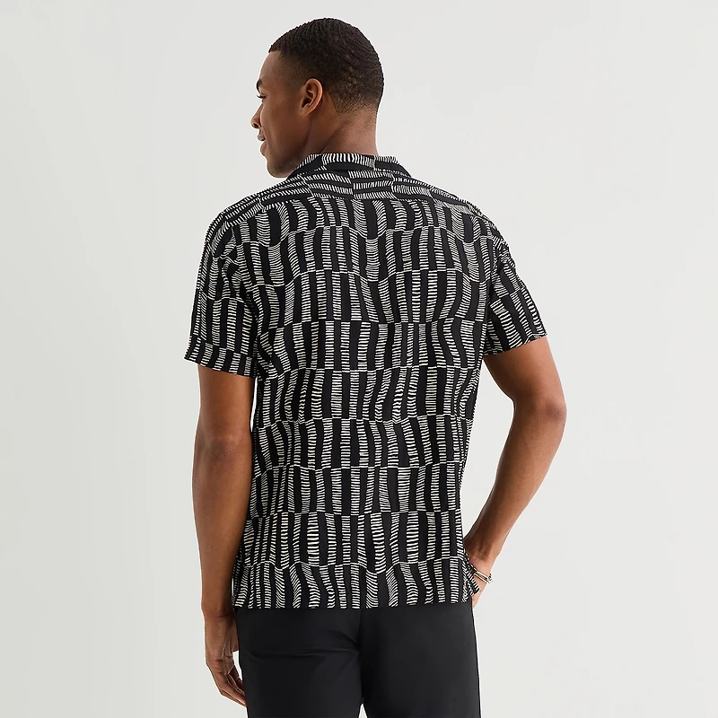 J. Ferrar Rayon Wave Mens Short Sleeve Camp Shirt