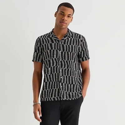J. Ferrar Rayon Wave Mens Short Sleeve Camp Shirt