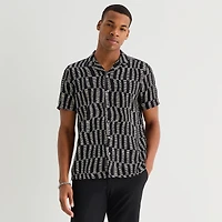 J. Ferrar Rayon Wave Mens Short Sleeve Camp Shirt