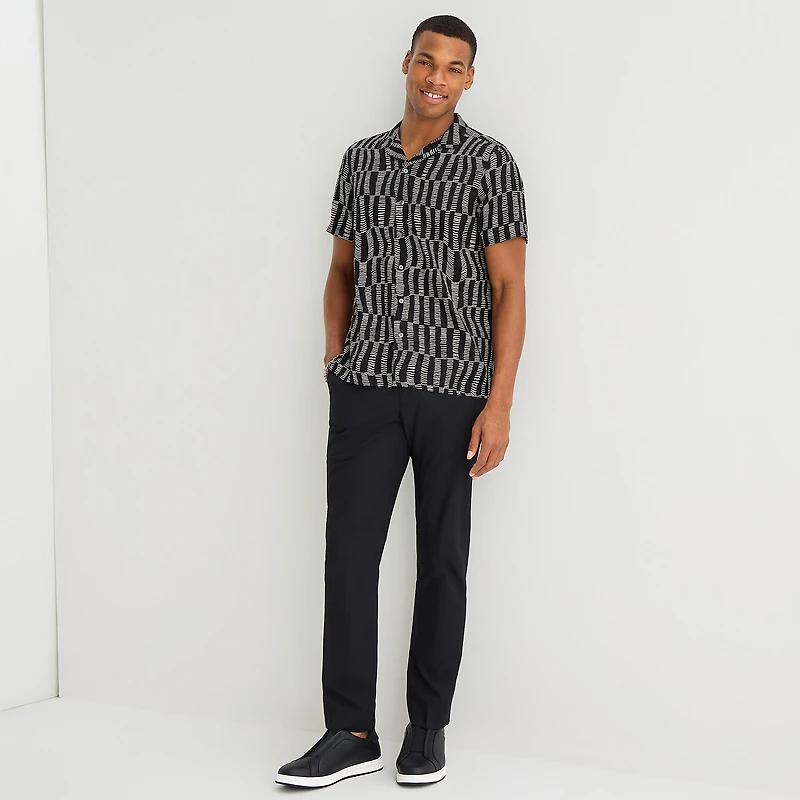 J. Ferrar Rayon Wave Mens Short Sleeve Camp Shirt