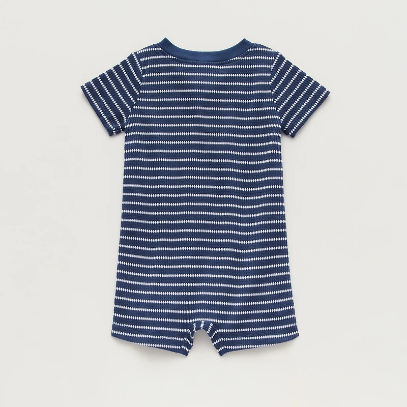 Okie Dokie Baby Boys Short Sleeve Striped Romper