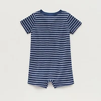 Okie Dokie Baby Boys Short Sleeve Striped Romper