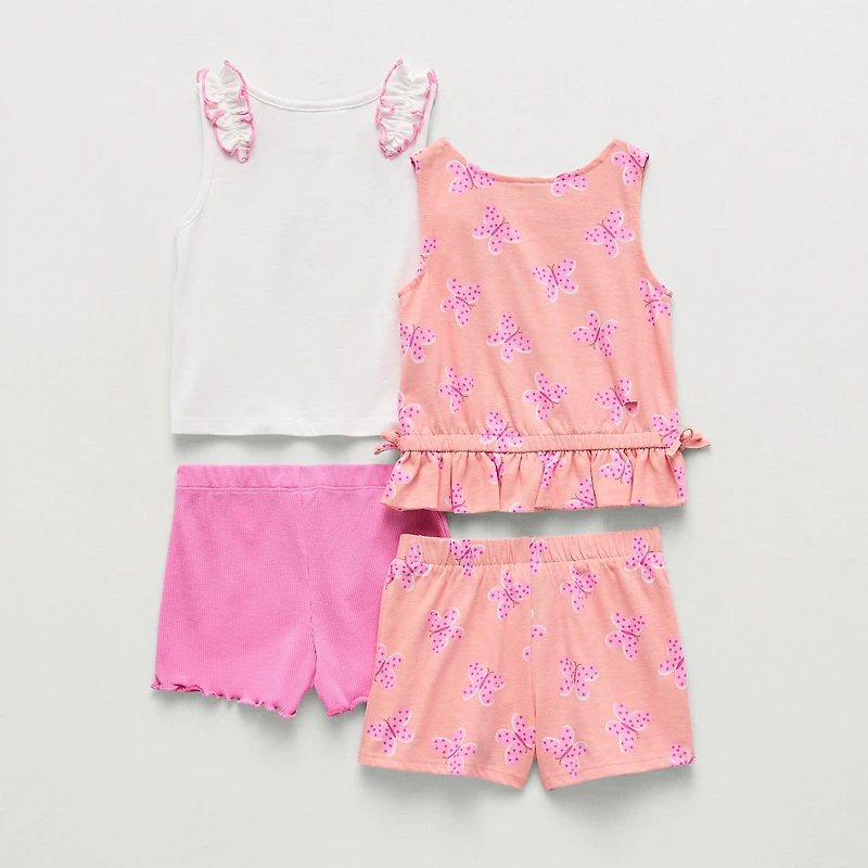 Little Lass Toddler Girls 4-pc. Short Set