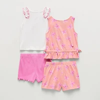 Little Lass Toddler Girls 4-pc. Short Set