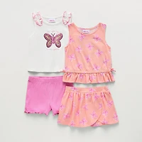 Little Lass Toddler Girls 4-pc. Short Set
