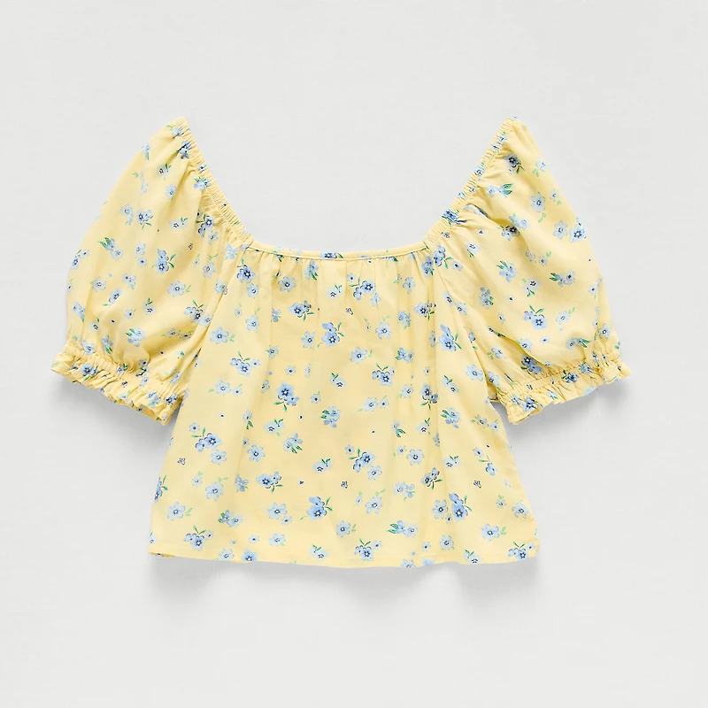 Thereabouts Little & Big Kid Girls Square Neck Short Sleeve Blouse