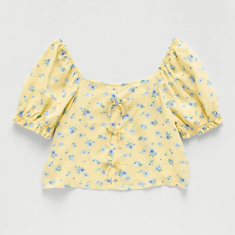 Thereabouts Little & Big Kid Girls Square Neck Short Sleeve Blouse