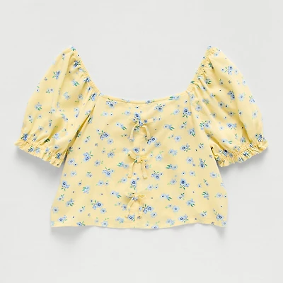 Thereabouts Little & Big Kid Girls Square Neck Short Sleeve Blouse