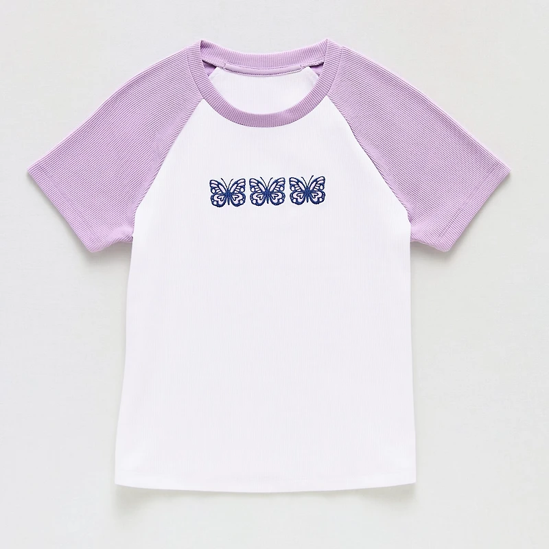 Thereabouts Little & Big Kid Girls Round Neck Short Sleeve T-Shirt