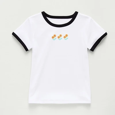 Thereabouts Little & Big Kid Girls Crew Neck Short Sleeve T-Shirt