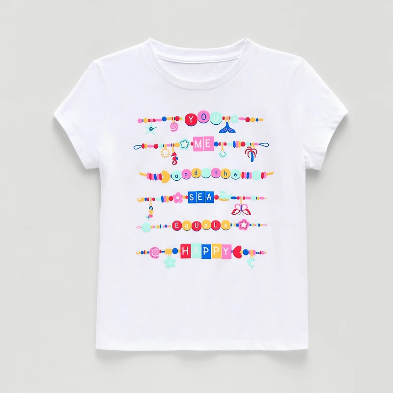Thereabouts Little & Big Kid Girls Crew Neck Short Sleeve Classic Fit Graphic T-Shirt