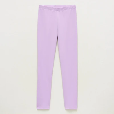 Thereabouts Solid Little & Big Kid Girls Knit Full Length Leggings